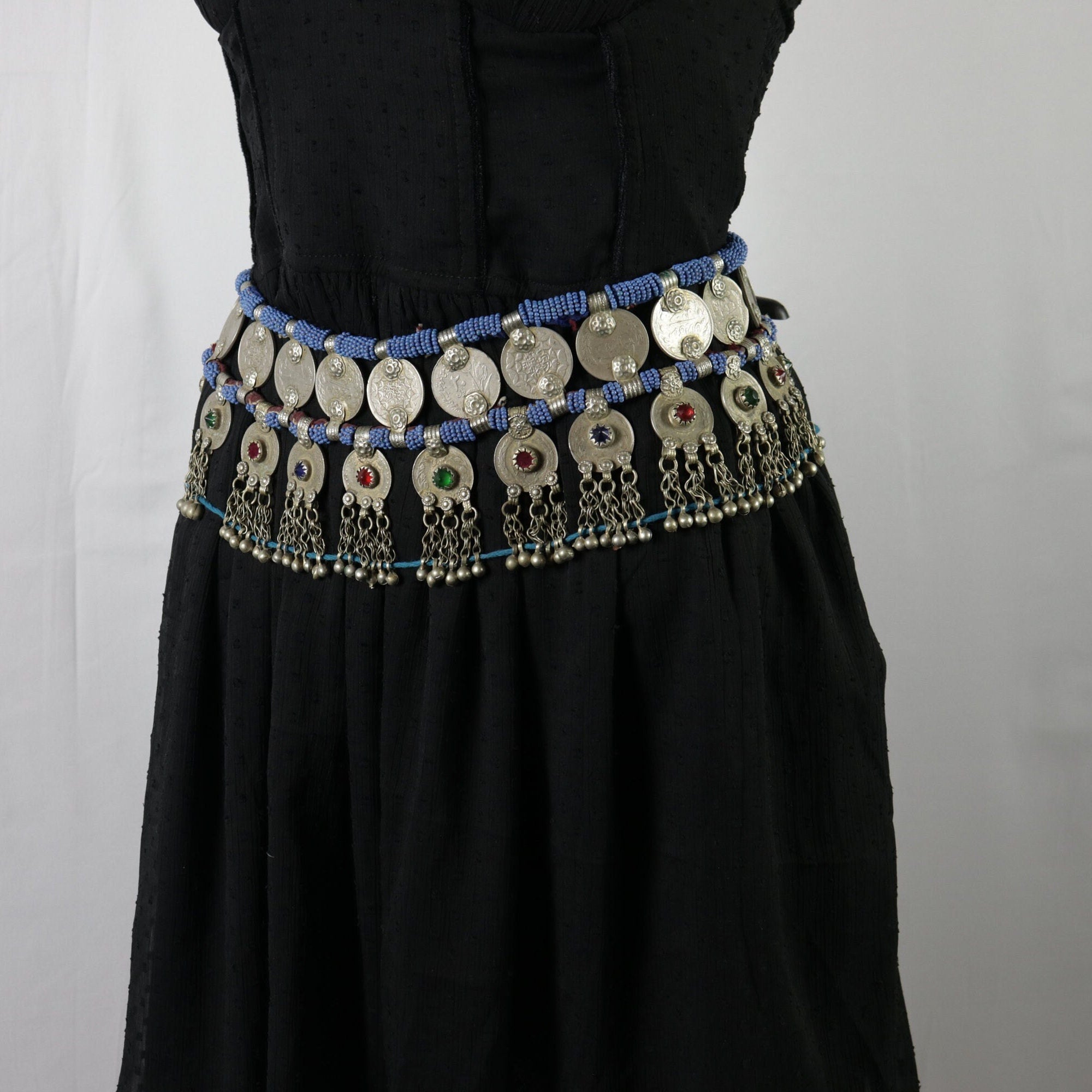 Vintage Afghan Kuchi Coins Belt Large