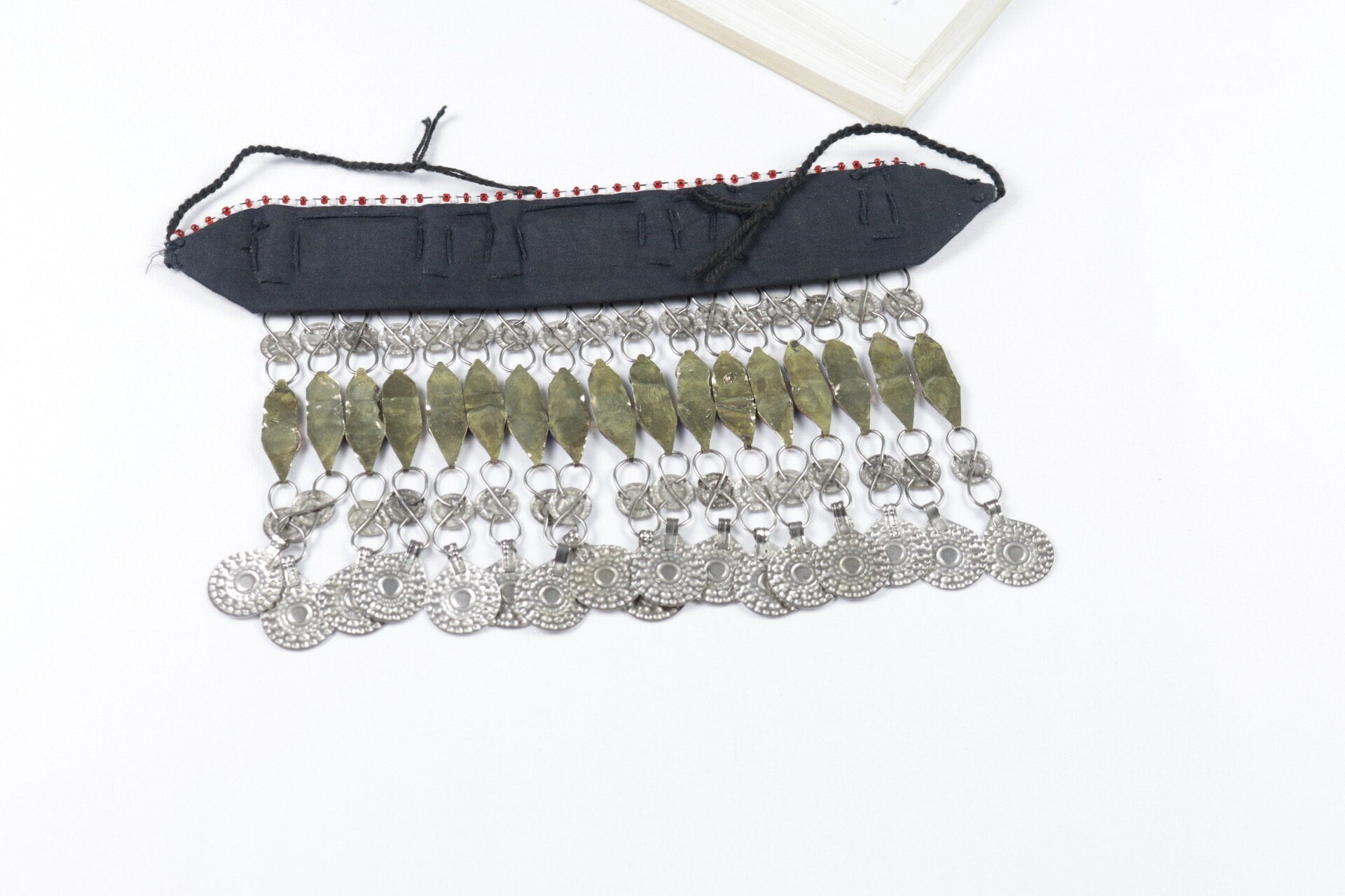 Handcrafted Afghan Jewelry Set: Choker, Headpiece & Earrings - Boho Tribal Kuchi Mathapatti Necklace