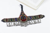 Handcrafted Afghan Jewelry Set: Choker, Headpiece & Earrings - Boho Tribal Kuchi Mathapatti Necklace