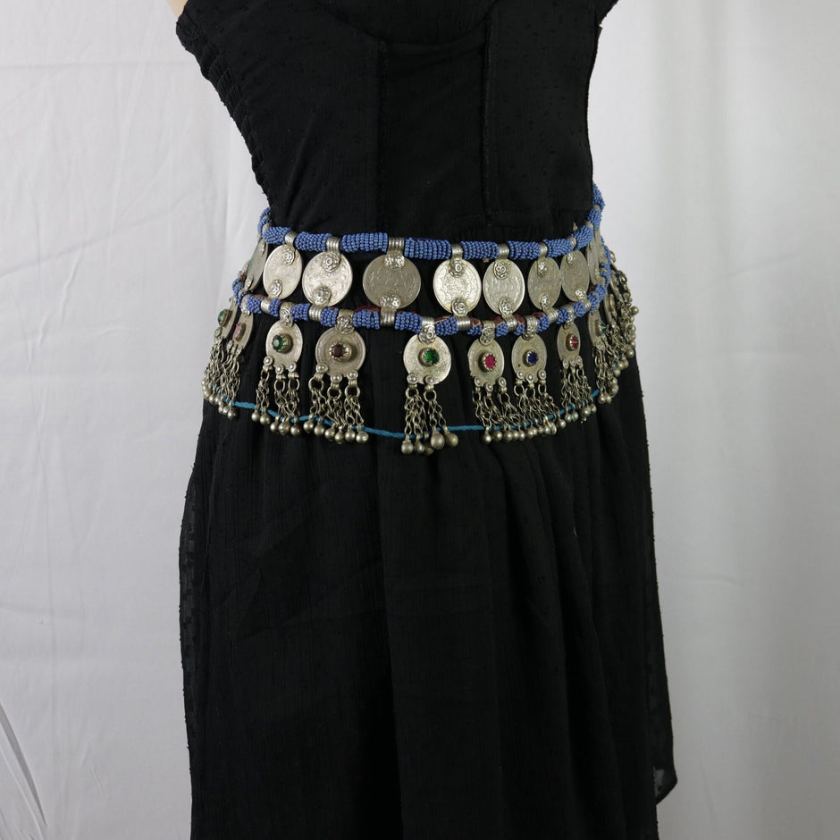 Vintage Afghan Kuchi Coins Belt Large