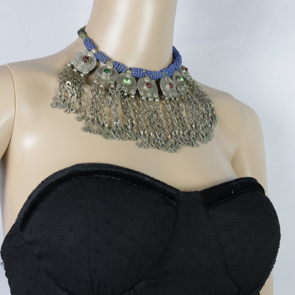 Vintage Afghan Coin Tassel Necklace