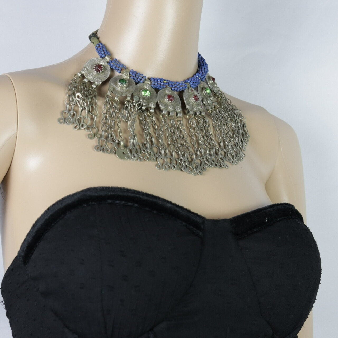 Vintage Afghan Coin Tassel Necklace