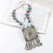 Vintage Afghan Kuchi Choker Statement Necklace - Bohemian Aqeeq Tribal Jewelry - Ethnic Belly Dance Accessory