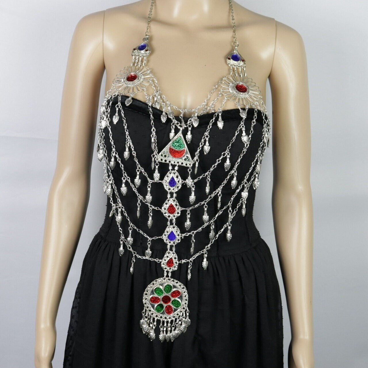 Vintage Afghani Tribal Bib Necklace