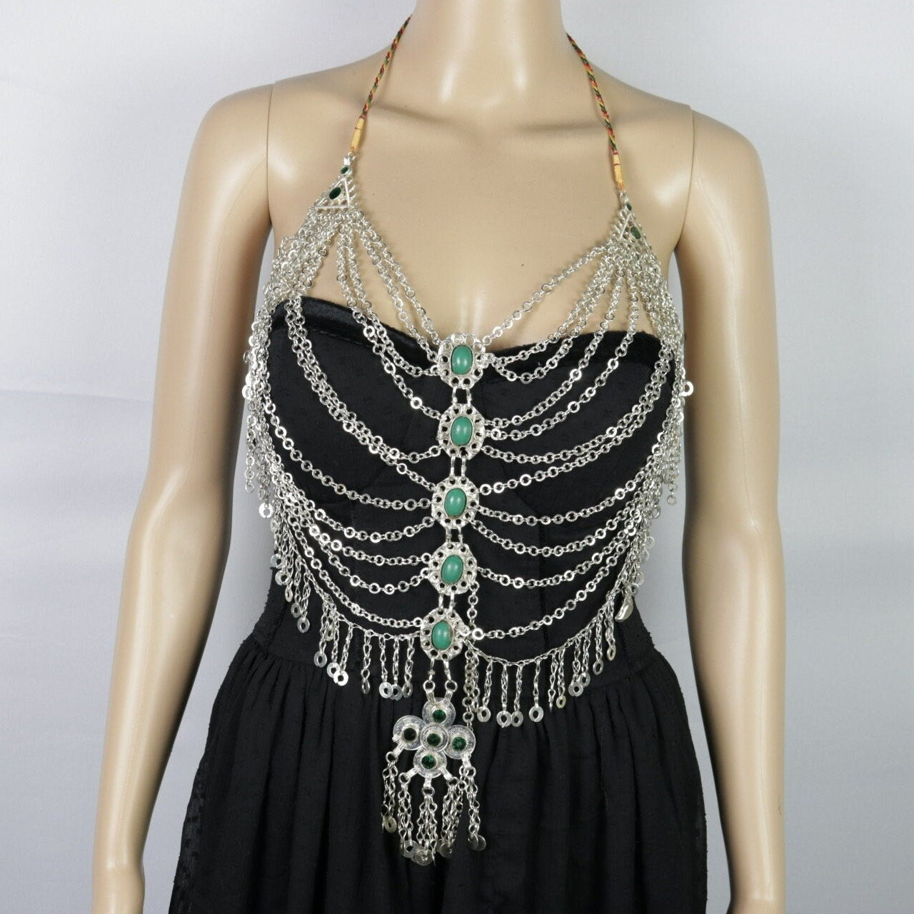 Vintage Afghani Tribal Bib Necklace