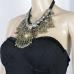 Bohemian Tribal Choker: Vintage Kuchi Coin Necklace with Silver Tassels - Handmade Ethnic Statement Piece