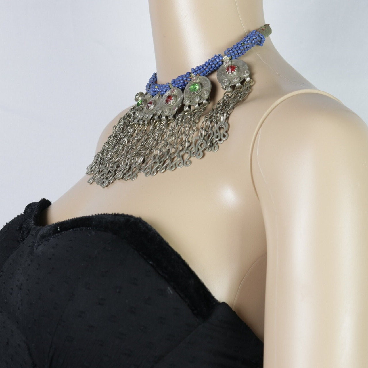 Vintage Afghan Coin Tassel Necklace