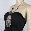 Vintage Afghan Red Stone Pendant Necklace - Ethnic Tribal Kuchi Choker for Belly Dance