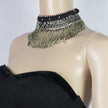 Vintage Afghan Kuchi Tribal Choker: Silver Tassel Necklace - Bohemian Ethnic Statement Jewelry