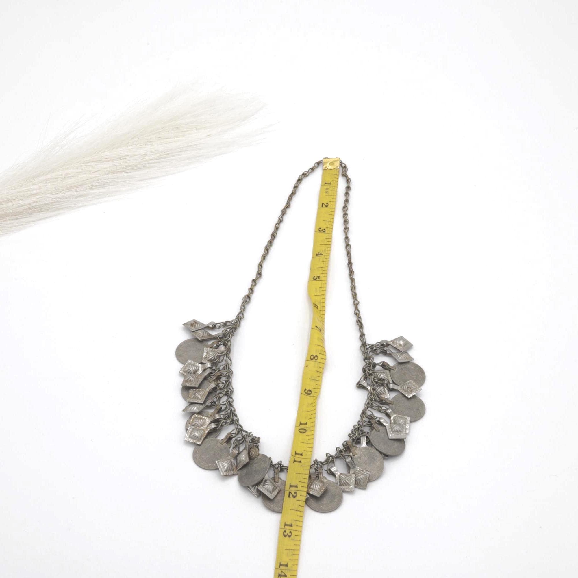 Exotic Kuchi Coin Statement Necklace - Middle Eastern Ethnic Bedouin-Inspired Jewelry Adornment