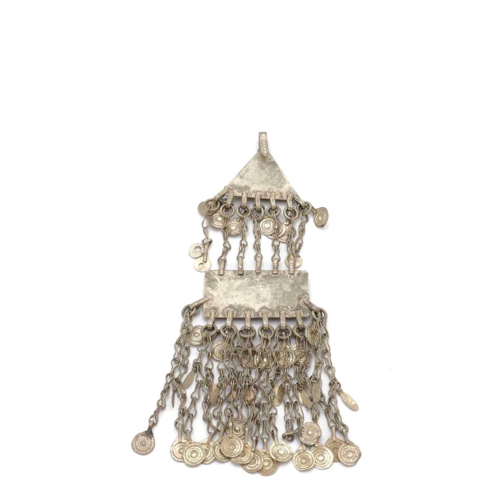 Vintage Kuchi Tribal Hair Pendants - Handmade Afghan Headpieces for Belly Dance & Statement Jewelry