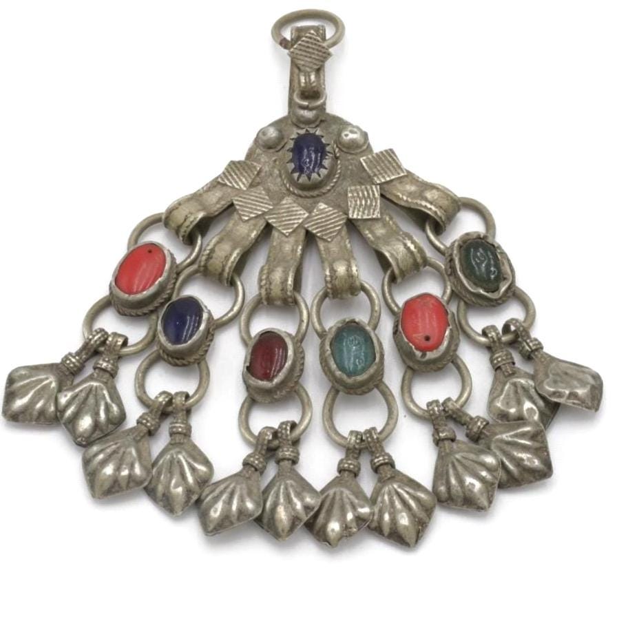 Vintage Afghan Kuchi Tribal Pendants - Handmade Belly Dance Jewelry for Stage & Statement Pieces