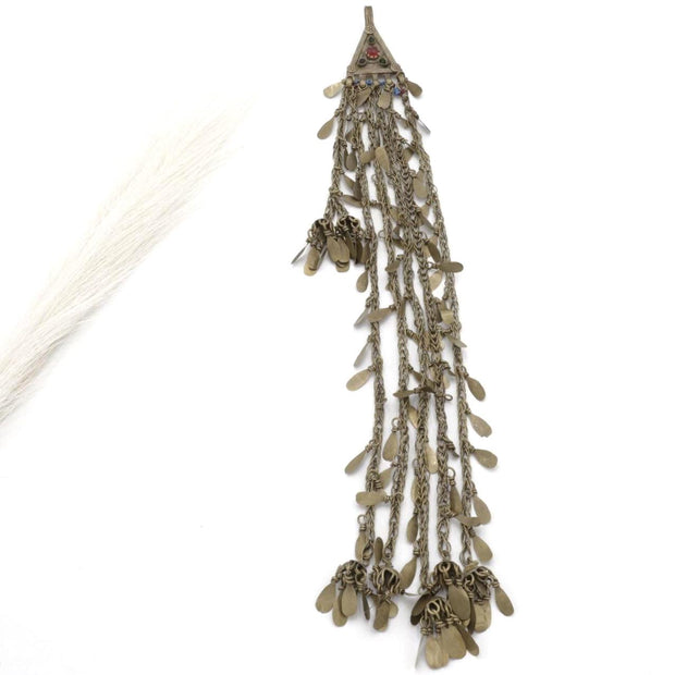 Vintage Kuchi Tribal Hair Pendants - Afghan Handmade Jewelry for Belly Dance & Statement Pieces