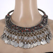Vintage Banjara Kuchi Neckring: Large Ethnic Tribal Choker for Saree, Afghan-inspired coins Jewelry