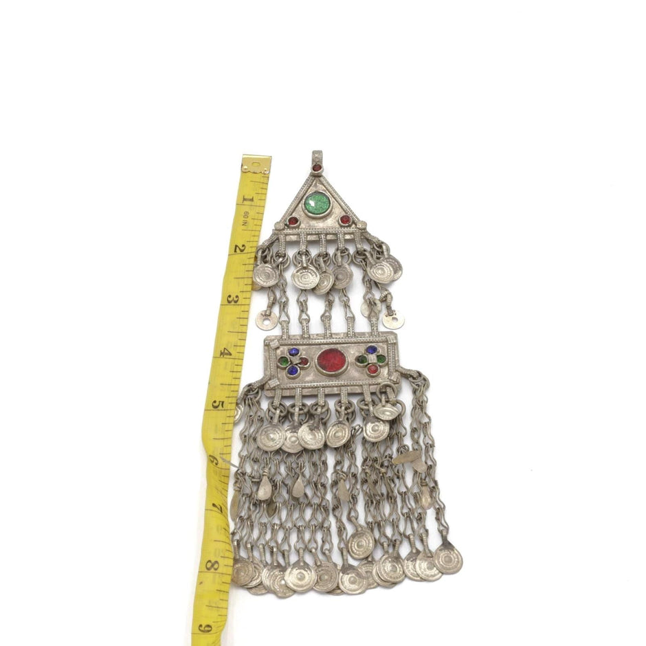 Vintage Kuchi Tribal Hair Pendants - Handmade Afghan Headpieces for Belly Dance & Statement Jewelry