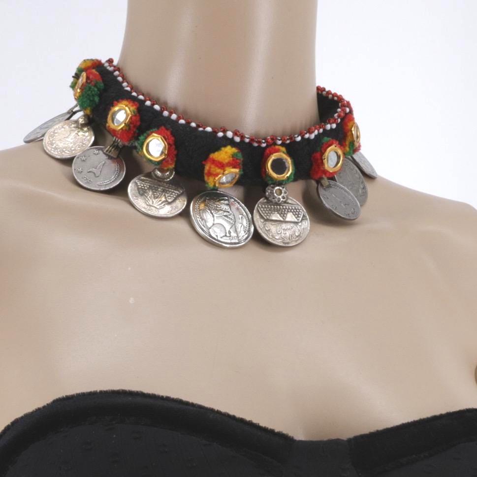 Exotic Afghan Coin chocker Statement Necklace