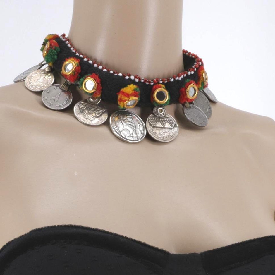 Vintage Kuchi Choker | Afghan Tribal Gypsy Coin Necklace