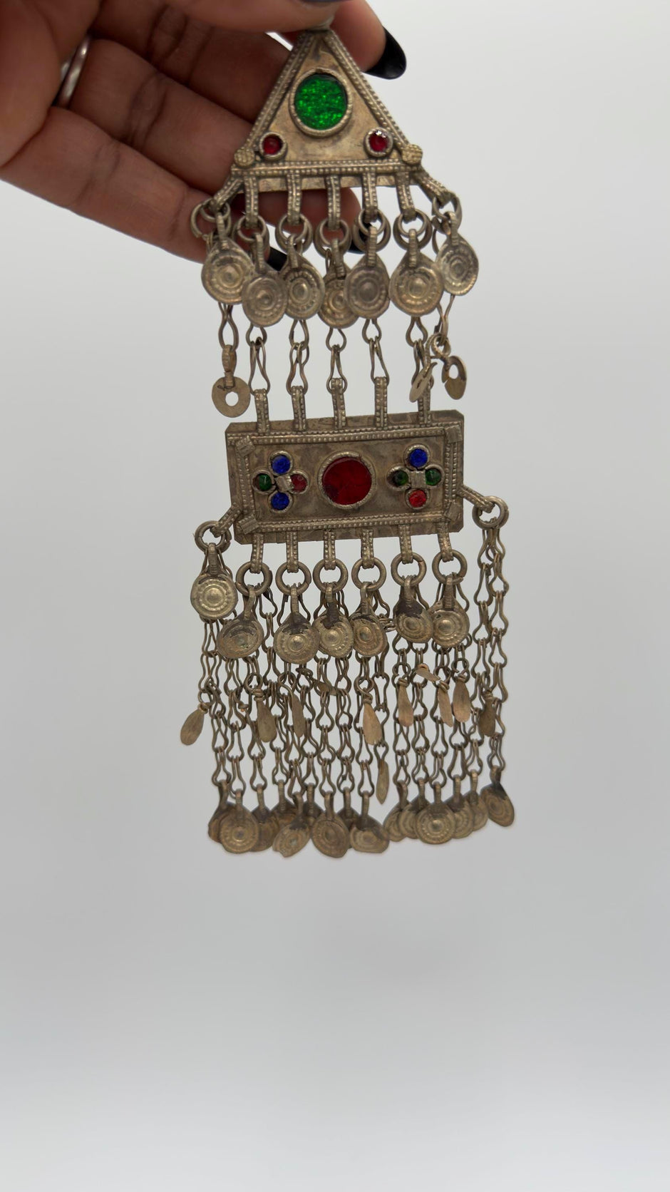 Vintage Kuchi Tribal Hair Pendants - Handmade Afghan Headpieces for Belly Dance & Statement Jewelry