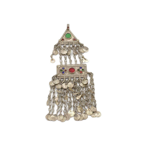 Vintage Kuchi Tribal Hair Pendants - Handmade Afghan Headpieces for Belly Dance & Statement Jewelry