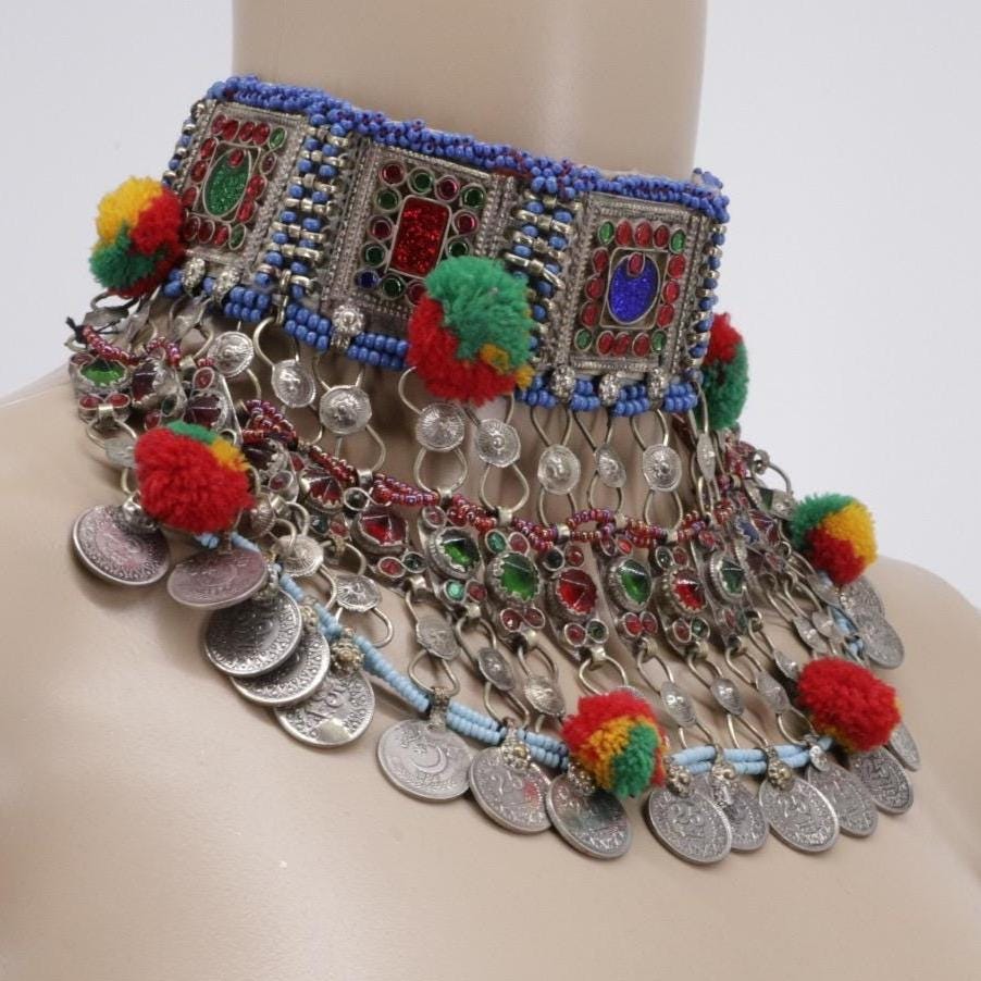 Vintage Afghan Tribal Choker Necklace