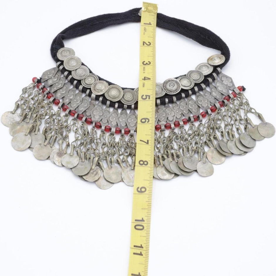 Vintage-Inspired Tuareg Kuchi Choker: Tribal Afghani Boho Belly Dance Necklace - Ethnic Statement Jewelry
