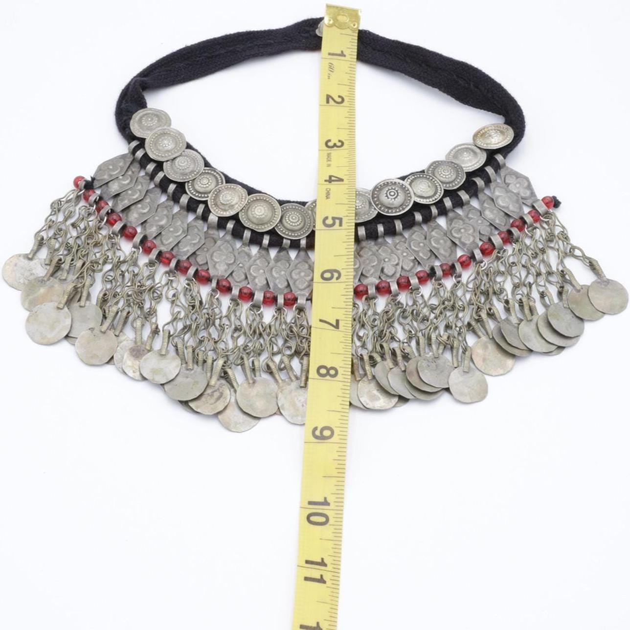 Vintage-Inspired Tuareg Kuchi Choker: Tribal Afghani Boho Belly Dance Necklace - Ethnic Statement Jewelry
