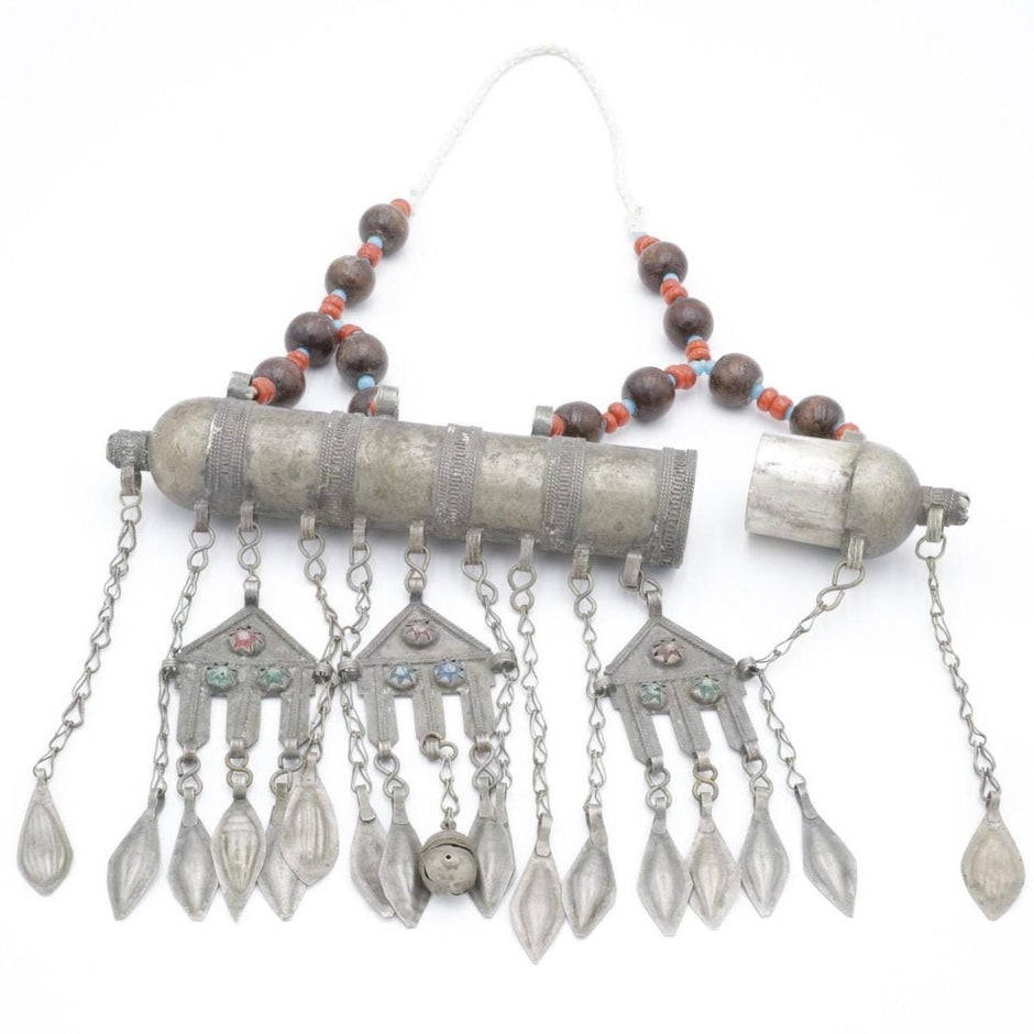 Vintage Afghan Kuchi Statement Necklace - Large Pendant Tribal Jewelry - Handmade Ethnic Accessory