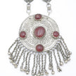 Vintage Afghan Red Stone Pendant Necklace - Ethnic Tribal Kuchi Choker for Belly Dance
