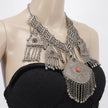 Vintage Kashmiri Tribal Necklace – Handcrafted Central Asian Jewelry, Glass Stones, Tassels