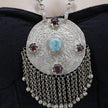 Vintage Afghan Red Stone Pendant Necklace - Ethnic Tribal Kuchi Jewelry for Belly Dance