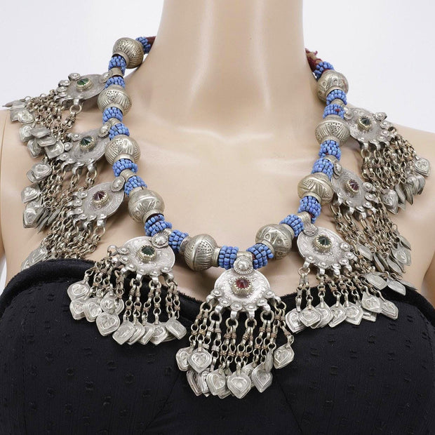 Vintage Afghan Coins Statement Necklace