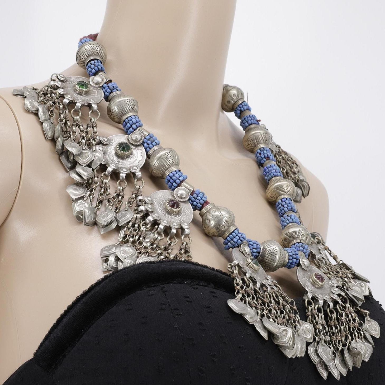 Vintage Afghan Coins Statement Necklace