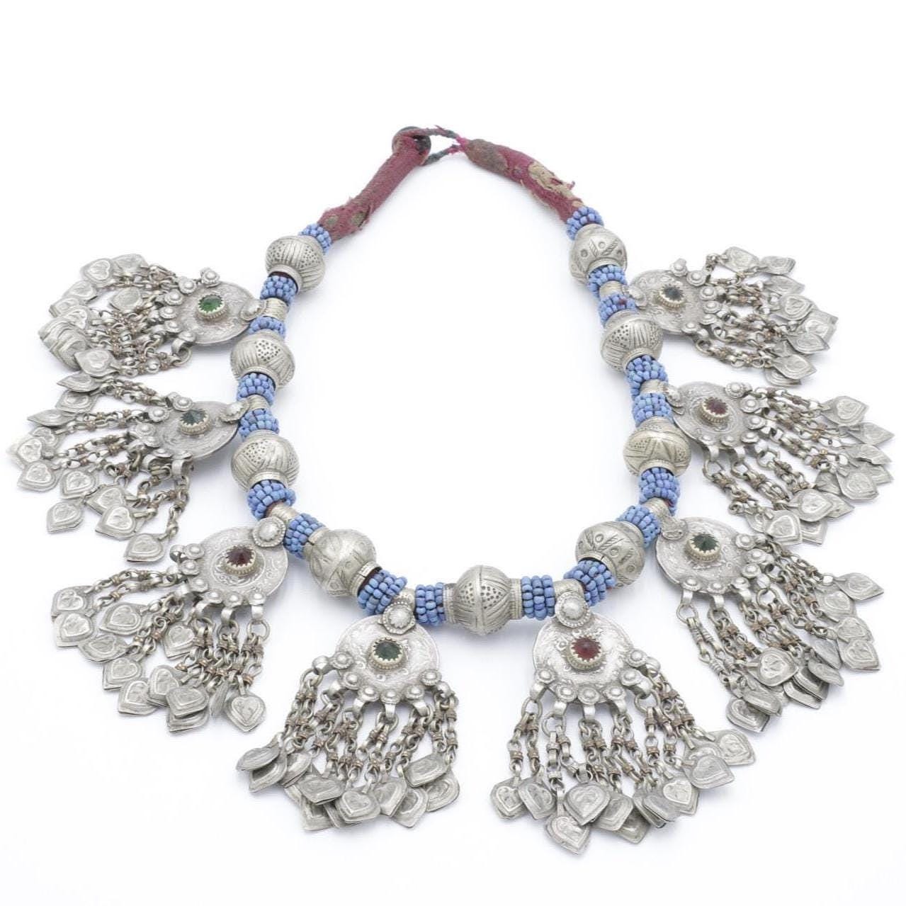 Vintage Afghan Coins Statement Necklace