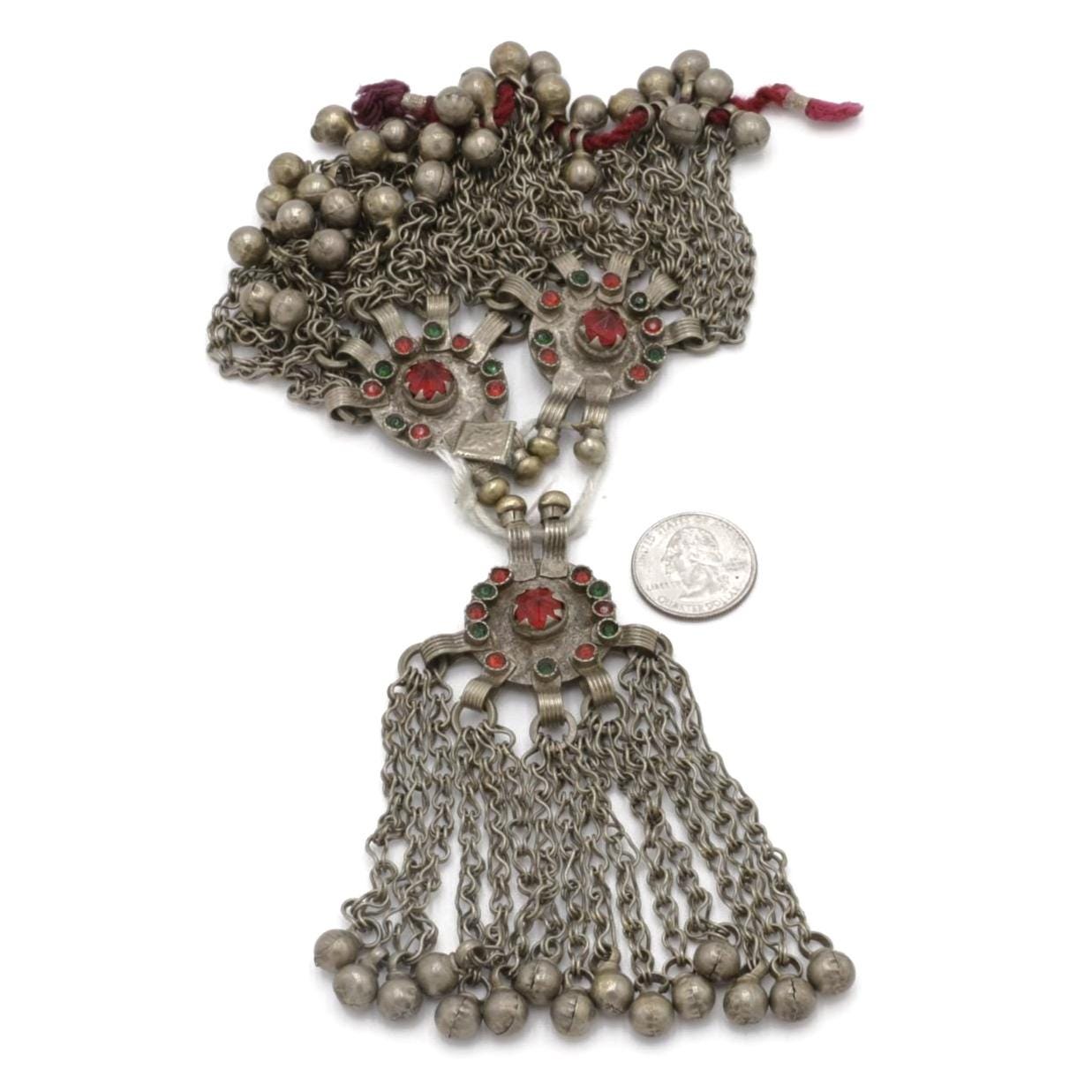 Vintage Afghani Coin Pendants for Necklaces, Belly Dance Jewelry & Tribal Accessories (Set of 3)