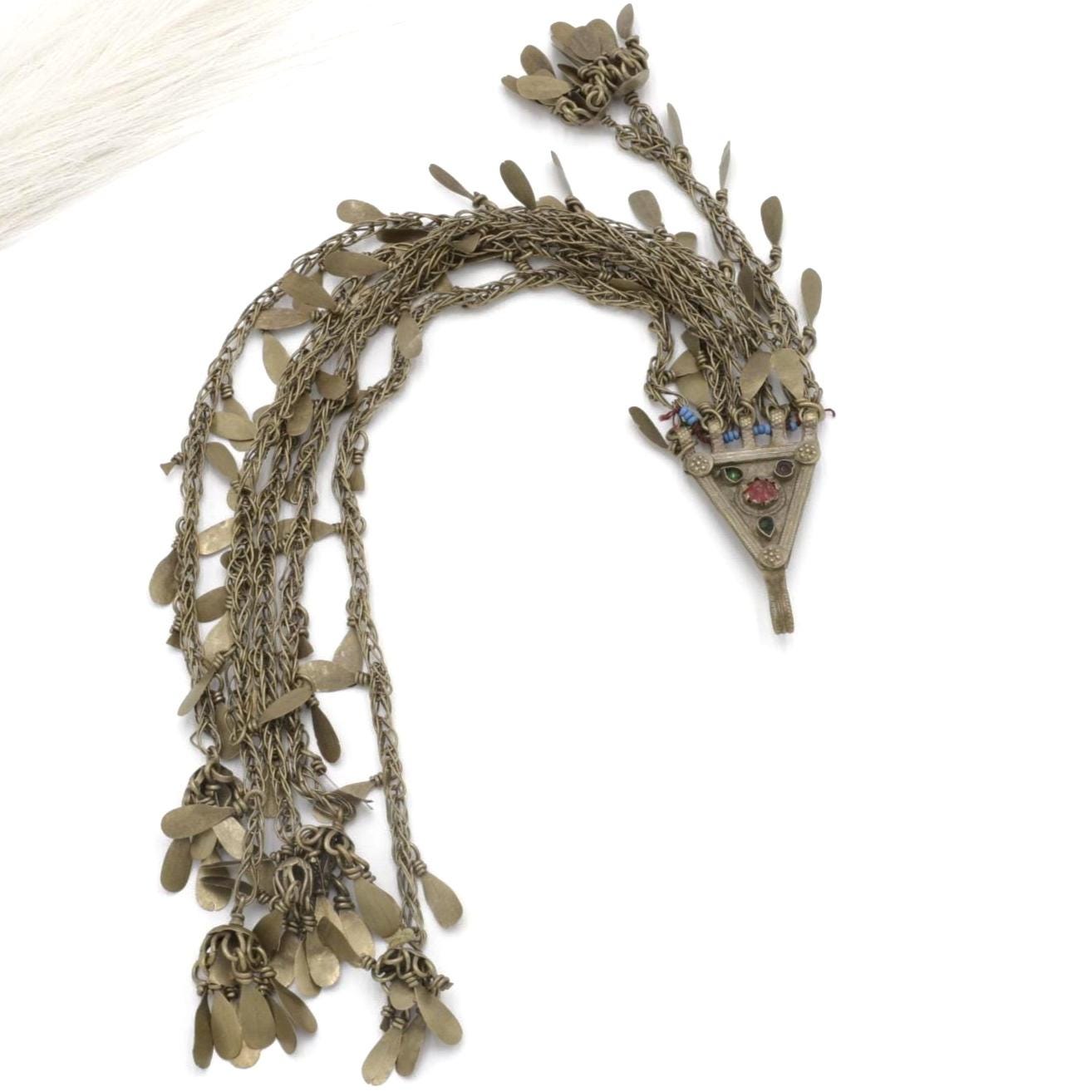 Vintage Kuchi Tribal Hair Pendants - Afghan Handmade Jewelry for Belly Dance & Statement Pieces
