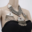 VINTAGE DARODHA NECKLACE - Multi-Strand Choker with Old Beads and 3 Large Pendants -