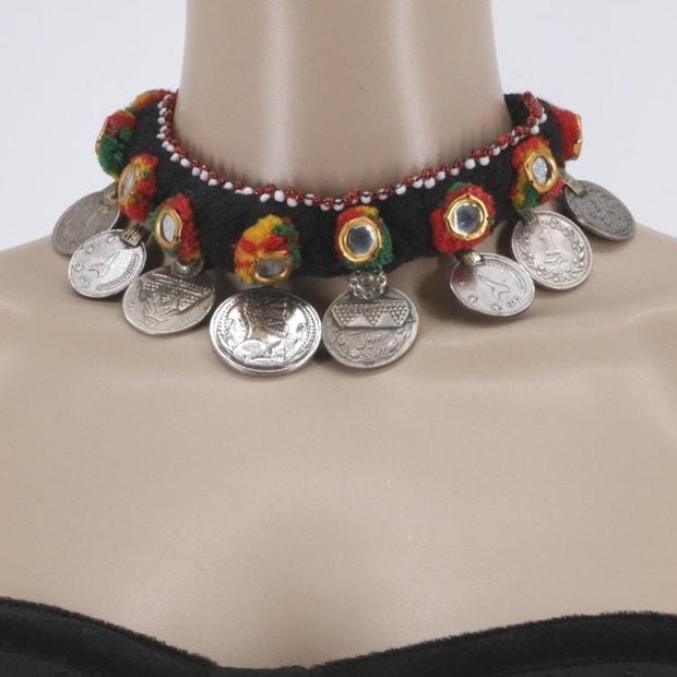 Exotic Afghan Coin chocker Statement Necklace