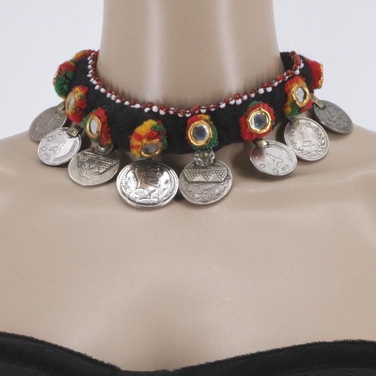 Vintage Kuchi Choker | Afghan Tribal Gypsy Coin Necklace