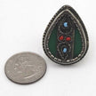 Vintage Afghan Kuchi Ring: Silver Blue Bohemian Statement Jewelry