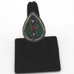 Vintage Afghan Kuchi Ring: Silver Blue Bohemian Statement Jewelry