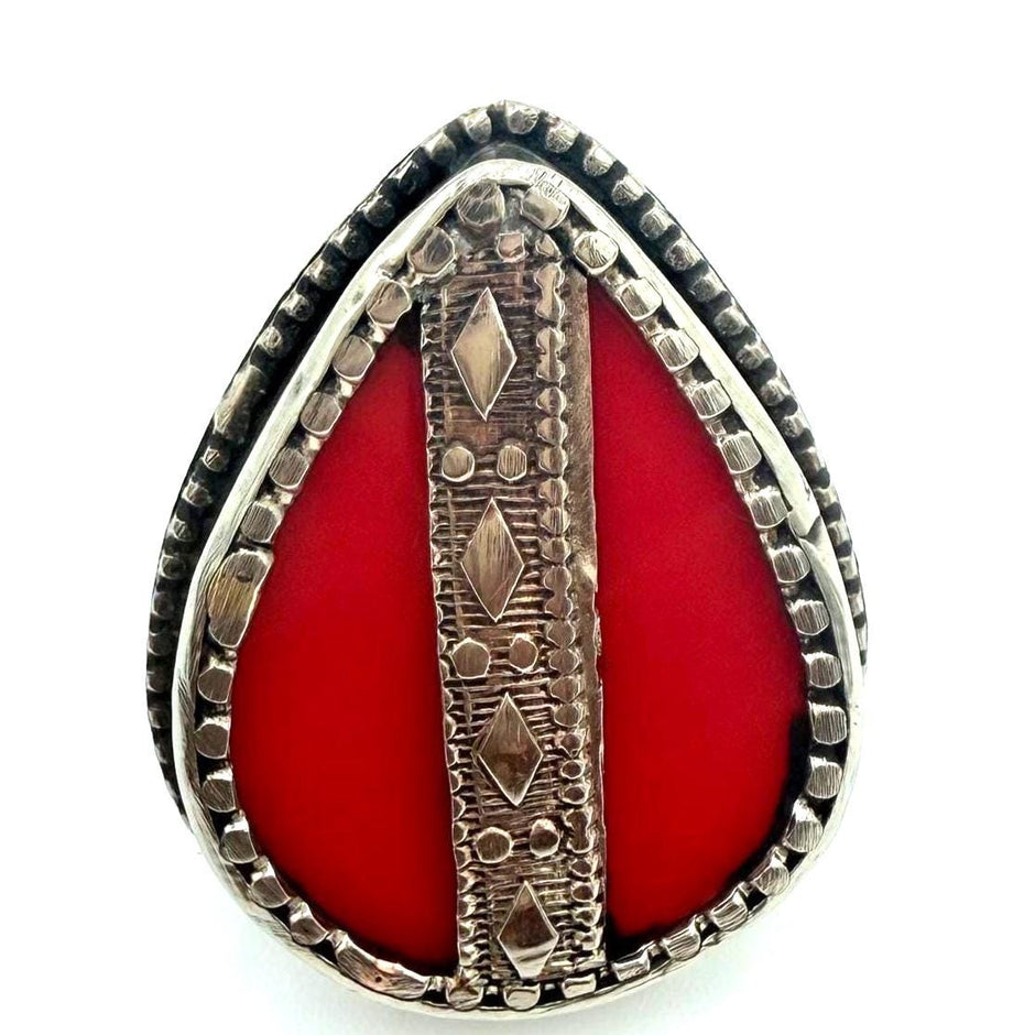 Vintage Afghan Silver Rings - Ethnic Tribal Kuchi Jewelry for Women - Pakistani Indian Bohemian Heels