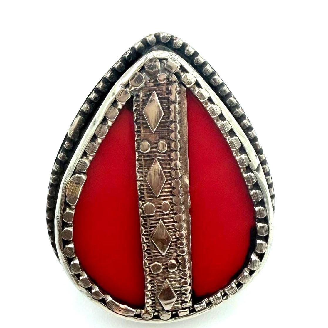 Vintage Afghan Silver Rings - Ethnic Tribal Kuchi Jewelry for Women - Pakistani Indian Bohemian Heels