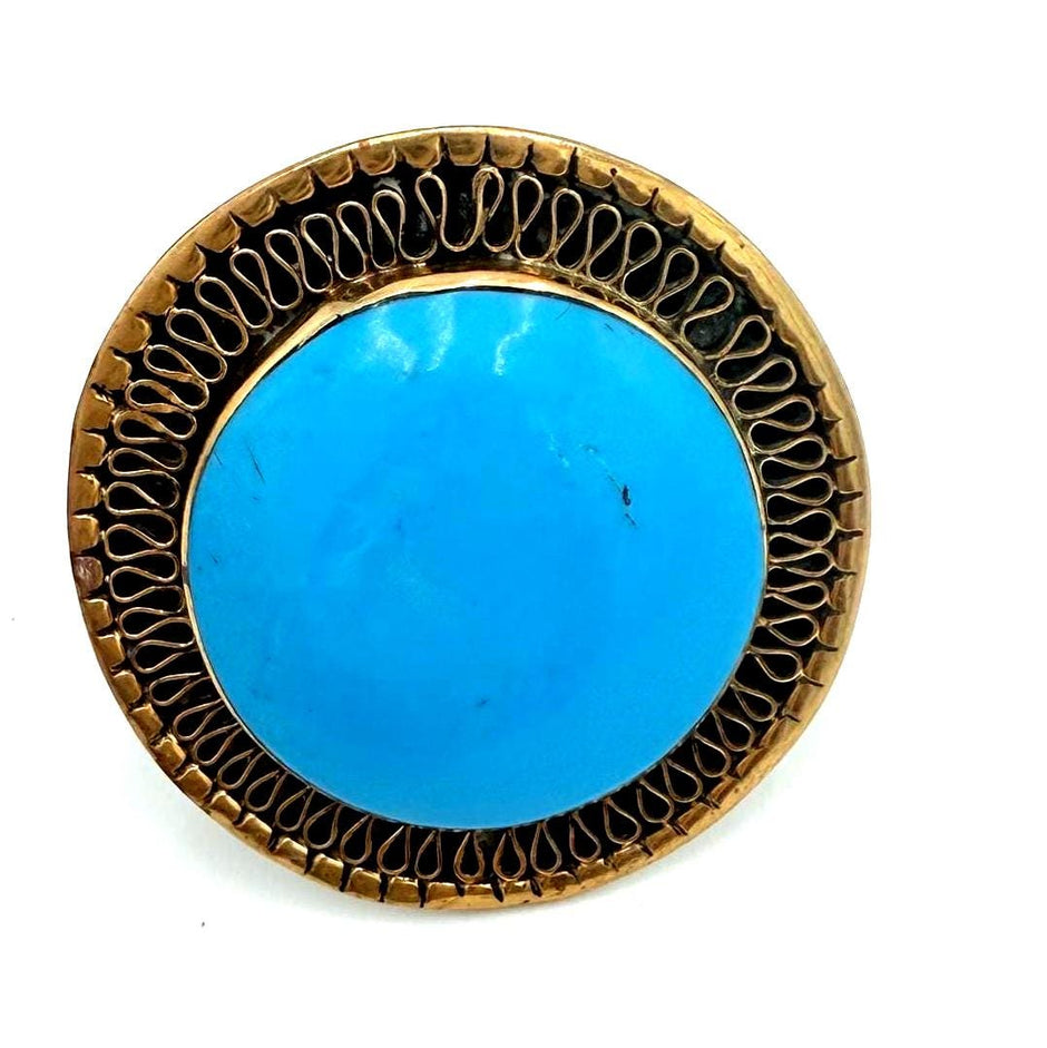 Vintage Afghan Tribal Ring: Handmade Gilt Silver Boho Jewelry