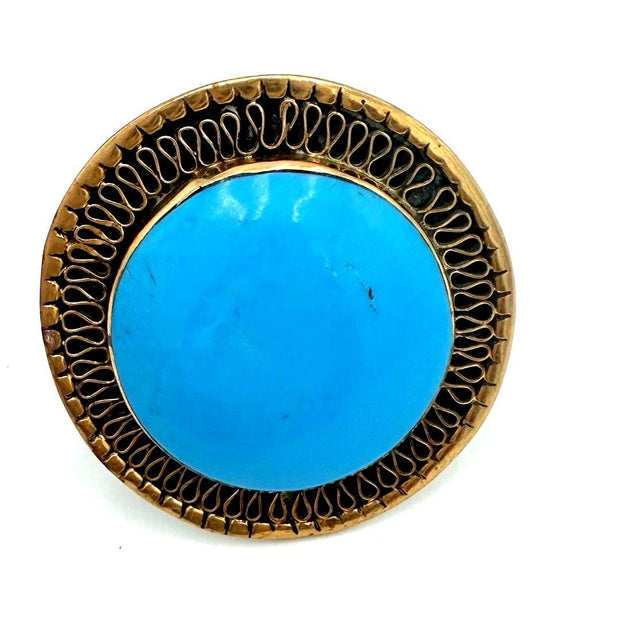 Vintage Afghan Tribal Ring: Handmade Gilt Silver Boho Jewelry