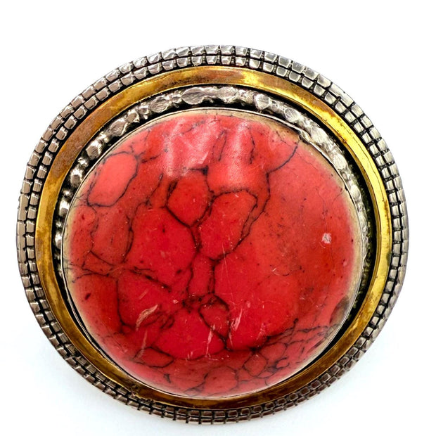 Bohemian Oversized Vintage Afghan Statement Ring - Chunky Tribal Jewelry for Eclectic Fashion