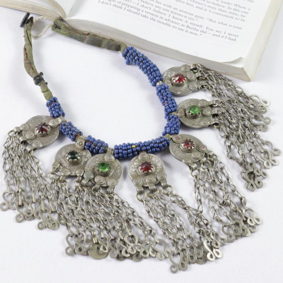 Vintage Afghan Coin Tassel Necklace