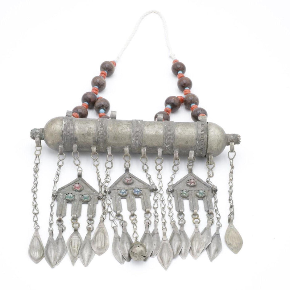 Vintage Afghan Kuchi Statement Necklace - Large Pendant Tribal Jewelry - Handmade Ethnic Accessory