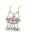 Vintage Pakistani Beaded Bells Necklace - Handmade Afghan Tribal Jewelry for Belly Dancing