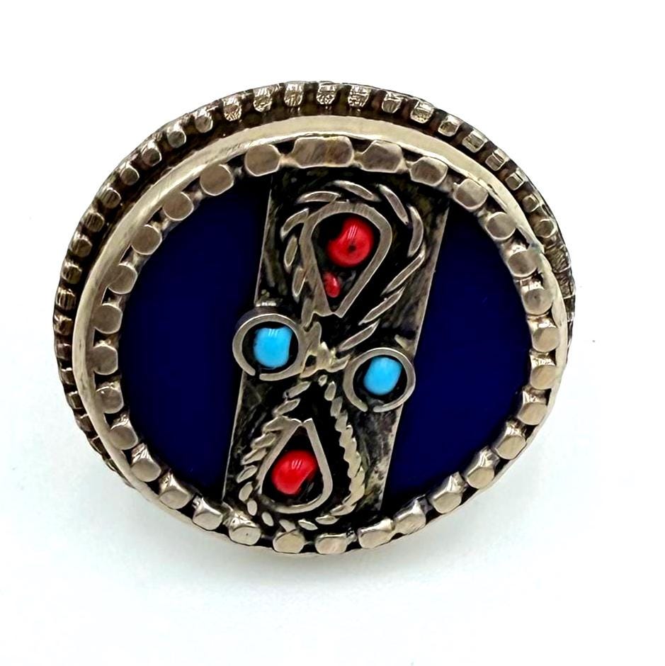 Vintage Kuchi Afghan Adjustable Statement Rings