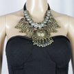 Bohemian Tribal Choker: Vintage Kuchi Coin Necklace with Silver Tassels - Handmade Ethnic Statement Piece